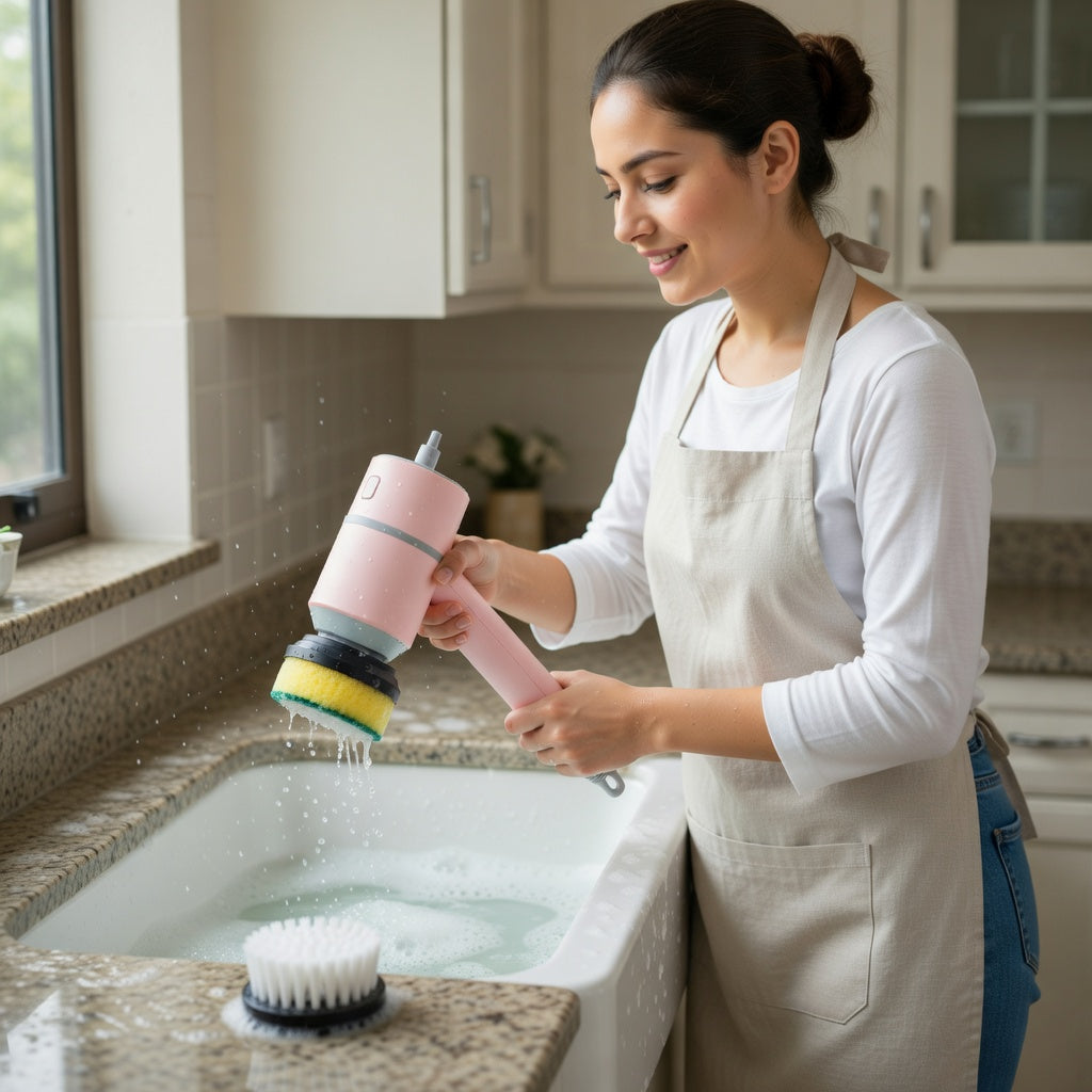 Electric Cleaning Brush with Rotating Head
