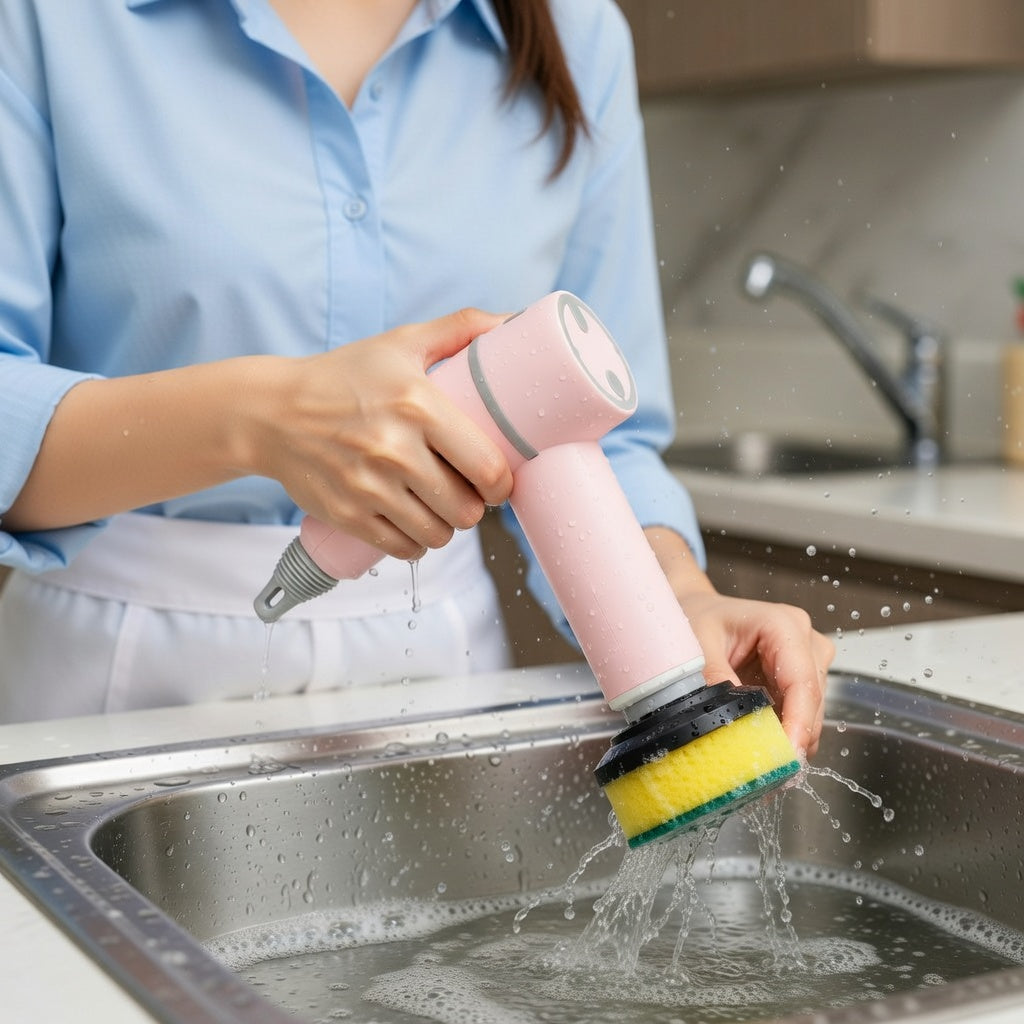 Electric Cleaning Brush with Rotating Head